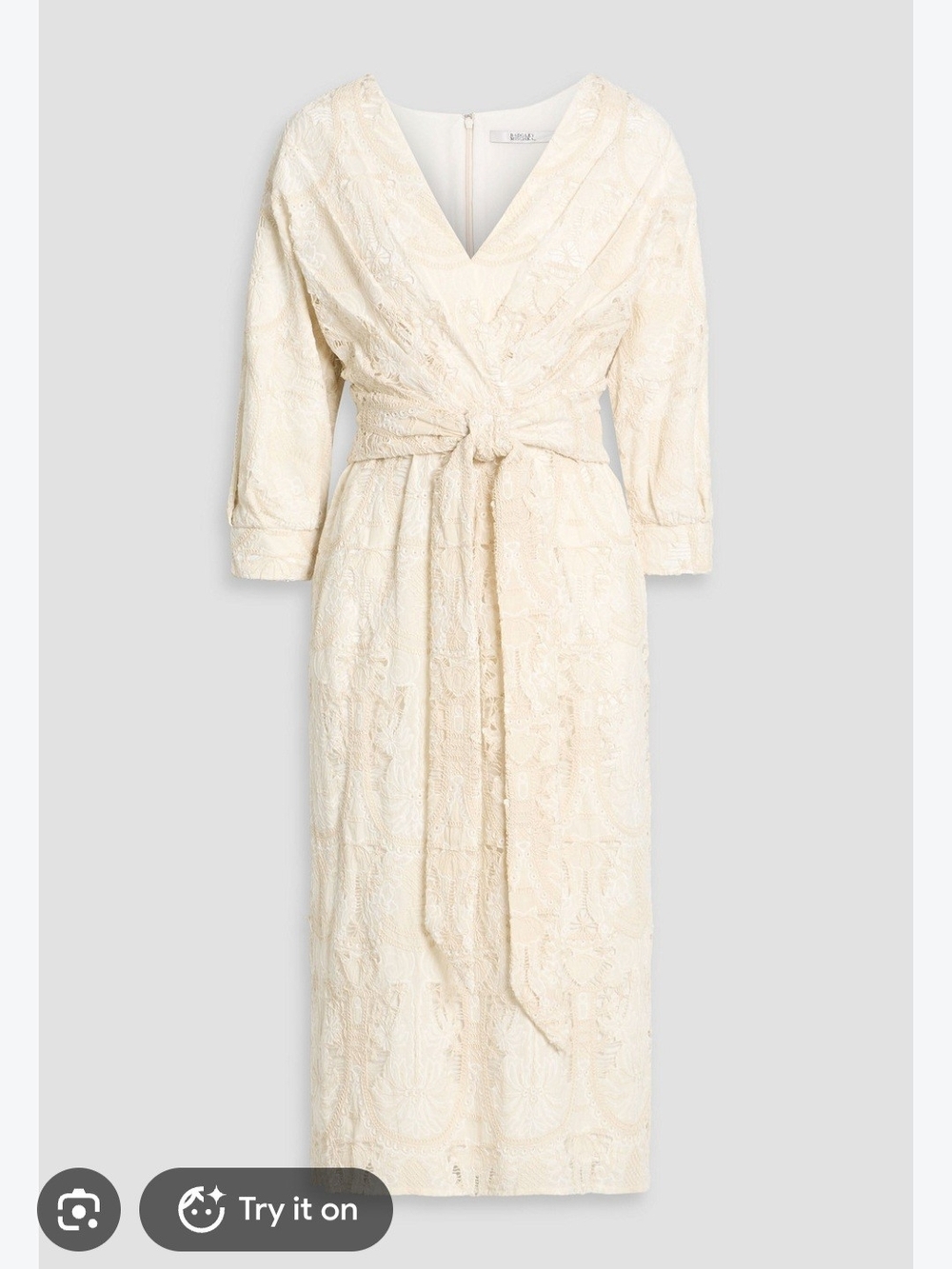 Badgley Mischka Embroidered Midi Dress Size 6